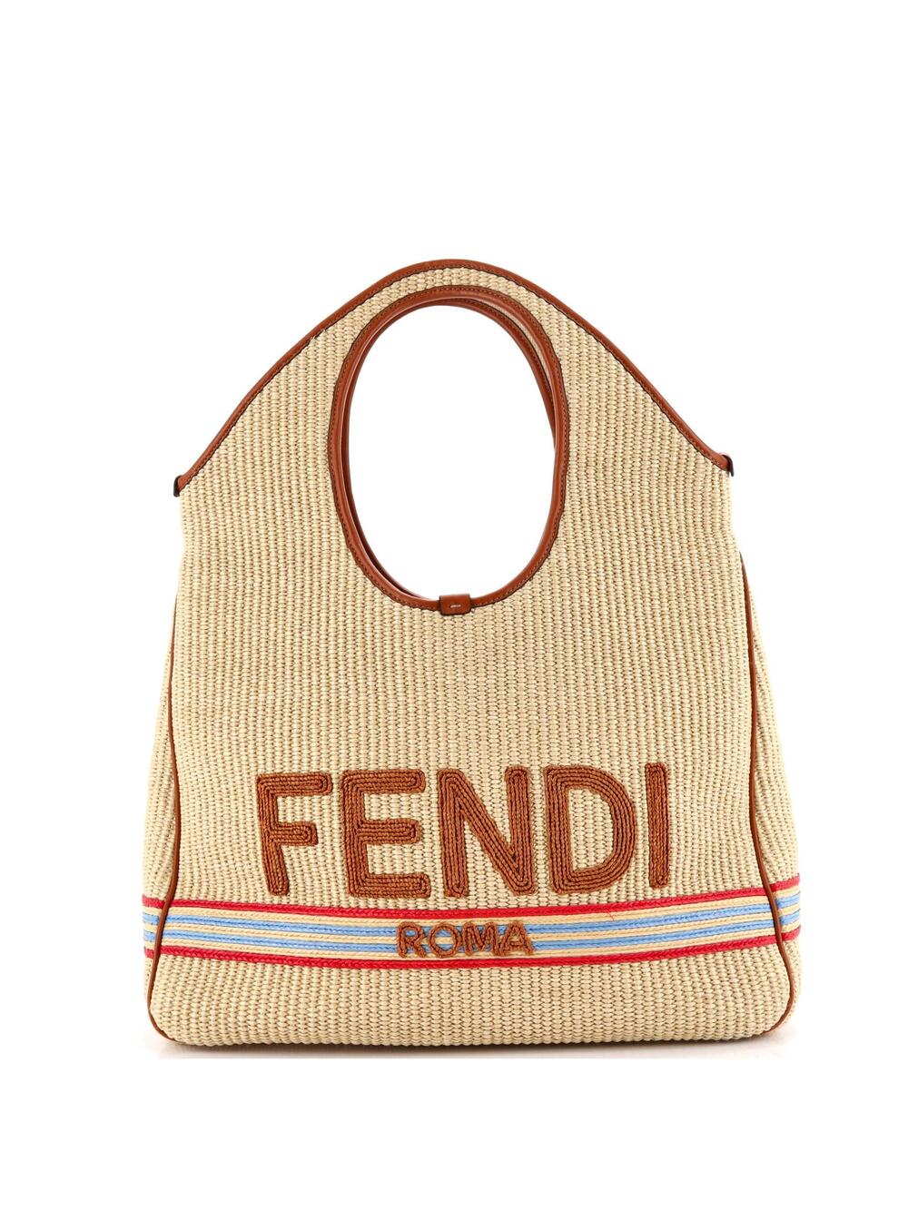 Fendi Logo Hobo Embroidered Raffia #335392F80B
